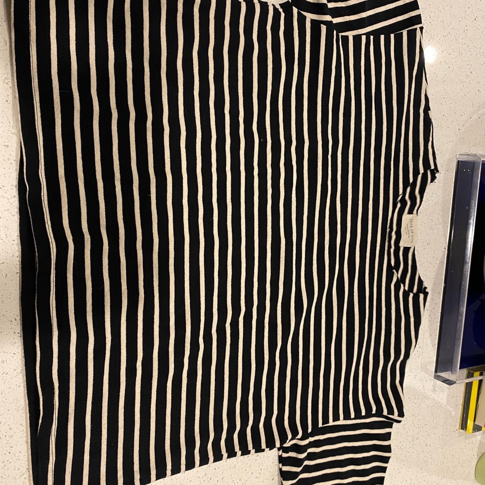 Fear of God Black and Cream Striped Top